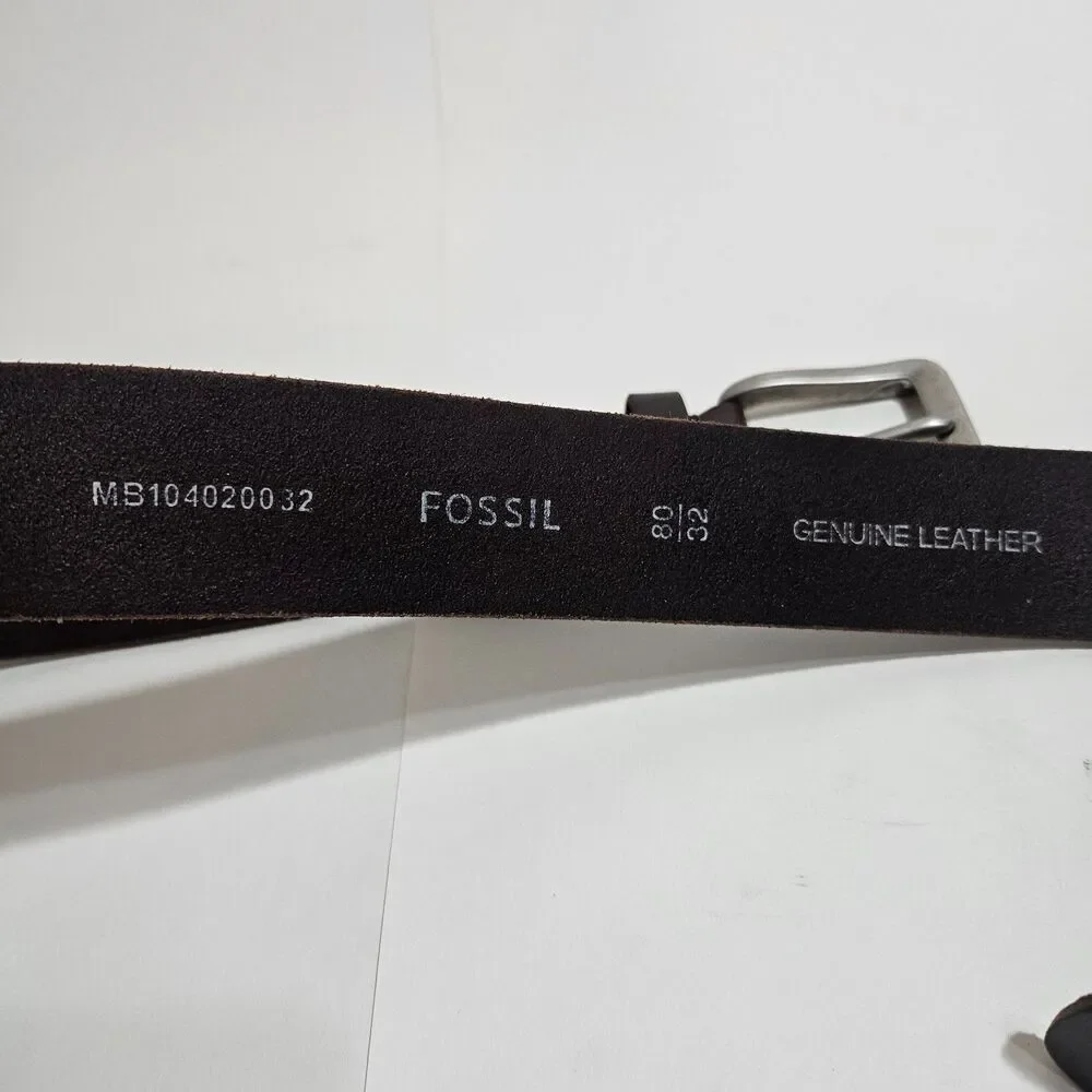 Fossil Men's Joe Casual Cow Hide Brown Leather Belt High Quality Size 32